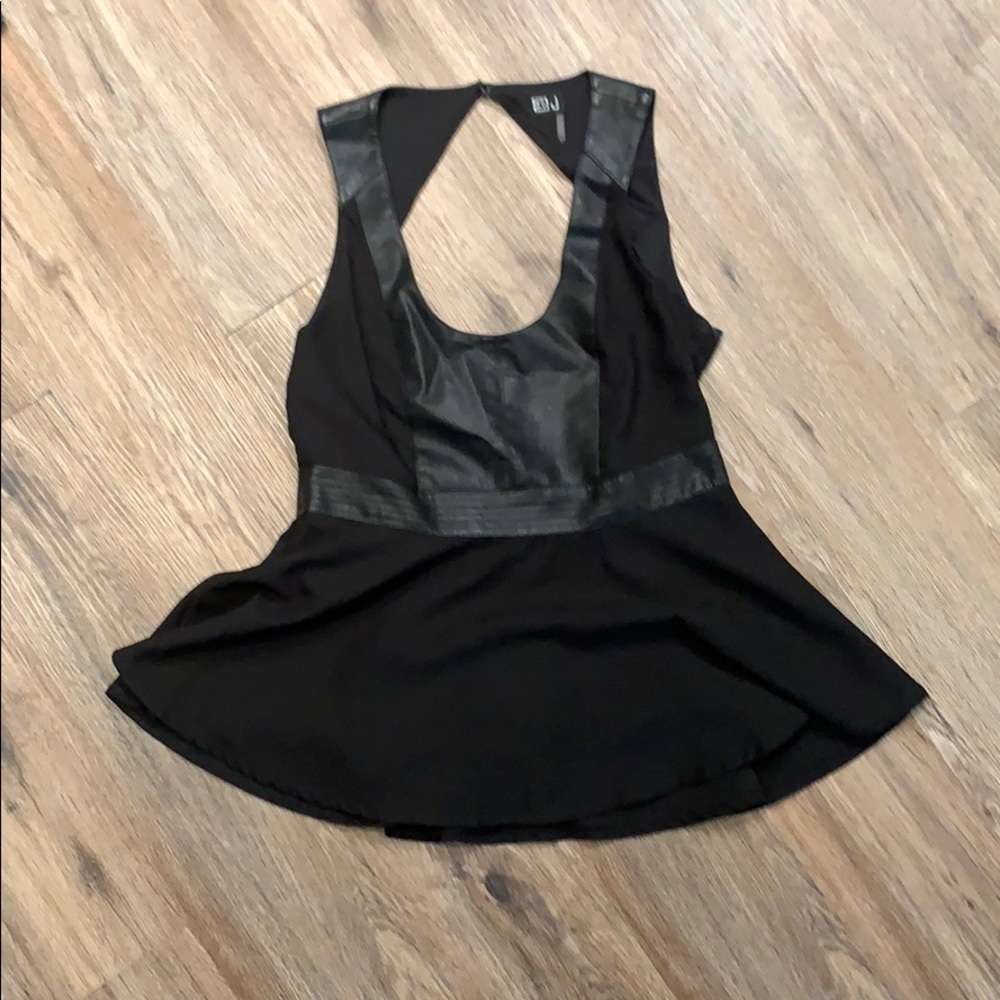 Faux leather top